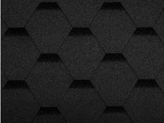 Asfaltové střešní šindele – Guttatec Hexagonal černá 3 m²