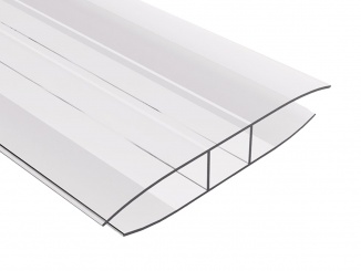 Dutinkové panely – Spojovací lišta H Spojovací H profil pro tloušťku 8mm z polykarbonátu Barva: čirá, Šířka: 61/72, Délka: 2000, Síla desky: pro sílu PC 8