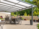 Hliníková pergola - čirý / bílá konstrukce Gutta Terrassendach Premium