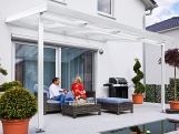 Hliníková pergola - čirý / bílá konstrukce Gutta Terrassendach Premium