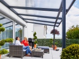 Hliníková pergola - čirý / bílá konstrukce Gutta Terrassendach Premium