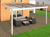 Hliníková pergola - čirý / bílá konstrukce Gutta Terrassendach Premium
