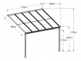 Hliníková pergola + čirý PC Lanit Plast Wall