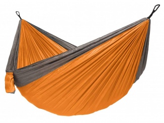 Houpací sítě a křesla – Hamaka Camping double PRO oranžová