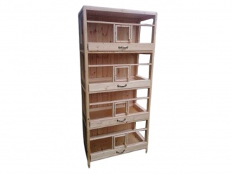 Klece – Česká Manufaktura Lovebird přírodní, 90 x 45 x 135 cm, Drobné ptactvo, Trojklec