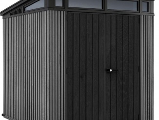 Plastové – Keter Zahradní domek PENT Signature 7x7 Vertical šedý, s podlahou
