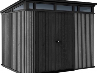 Plastové – Keter Zahradní domek PENT Signature 9x7 Vertical šedý, s podlahou