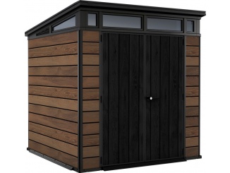 Plastové – Keter Zahradní domek Signature 7x7 Walnut, s podlahou
