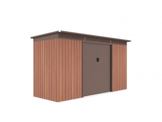 Plechové – G21 Zahradní domek GRAH 483 - 340 x 142 cm, hnědý