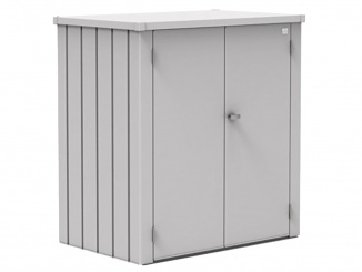 Plechové – Skříňka na terasu ROMEO M 132 x 57 x 140, stříbrná metalíza