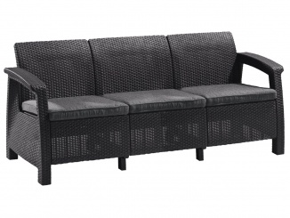 Pohovky – Corfu love seat max třísedačková pohovka hnědá grafitová