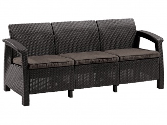 Pohovky – Corfu love seat max třísedačková pohovka hnědá