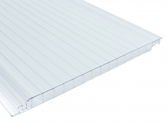 Polykarbonát (PC) – Polykarbonátový panel CLICK 16 mm Click 16 - polykarbonátová deska se zámkem Tloušťka: 16, Barva: čirá, Šířka: 250, Délka komůrek: 2000, Propustnost světla : 65%