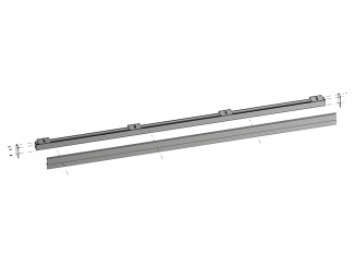 Posuvné systémy – Ermetika Bin Air do zdi , MATNÁ, STŘÍBRNÁ, 2100mm