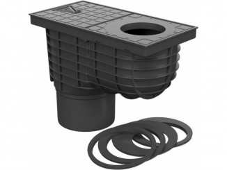 Spodní – Kanalizační vpusť spodní KV 125 125 mm černá 325 B