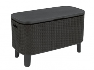 Stoly – BEVY BAR Multifunkční stolek ratan, 83,5 x 40 x 50-74 cm, grafit