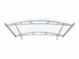 Stříšky nad dveře Scobax – Savespot Arma 148 x 91 cm stříbrná / čirá