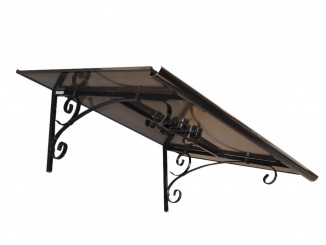 Stříšky nad dveře Scobax – Vchodová stříška Savespot Vintage černá / bronz, 160 x 90 cm