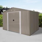 Zahradní domek kovový 3 x 2,4 m se sedlovou střechou hnědý Riwall PRO RMSA 8x10 Brown