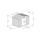 Zahradní domek kovový 3 x 2,4 m se sedlovou střechou hnědý Riwall PRO RMSA 8x10 Brown