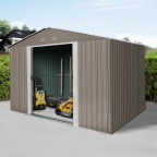 Zahradní domek kovový 3 x 2,4 m se sedlovou střechou hnědý Riwall PRO RMSA 8x10 Brown