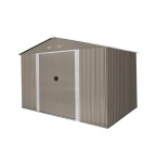 Zahradní domek kovový 3 x 2,4 m se sedlovou střechou hnědý Riwall PRO RMSA 8x10 Brown